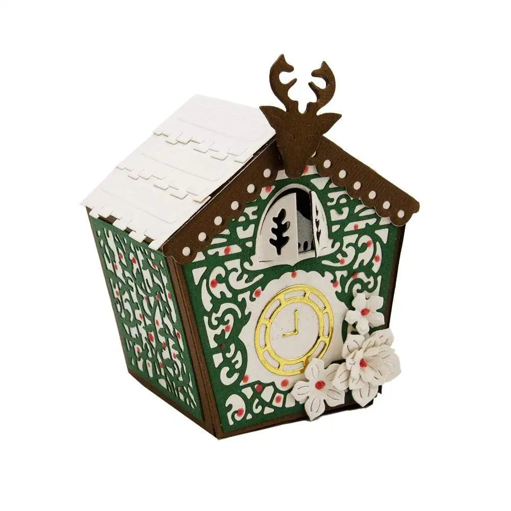 2022 gift box showcase bird houses cuckoo clock metal cutting dies diy craft paper card scrapbooking decoration embossing molds free global shipping