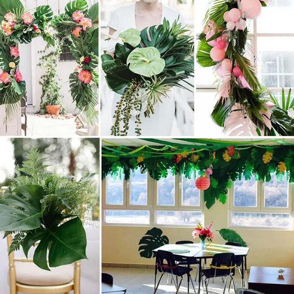 1 упаковка искусственных пальмовых листьев поддельные растения Настольный