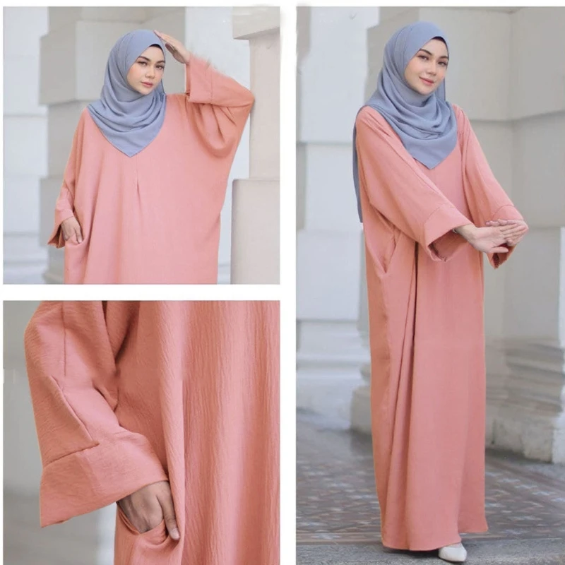 Muslim Dress Prayer Garment Jilbab Abaya Ramadan Gown Abaya for Womens Girls