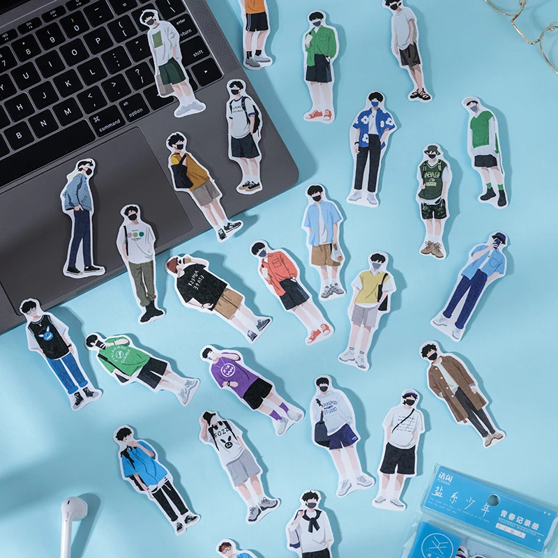 50PCS Stickers Material Paper pack youth Boys girls Record book make hand account material Adhesive Scrapbookings stickers	 Cut