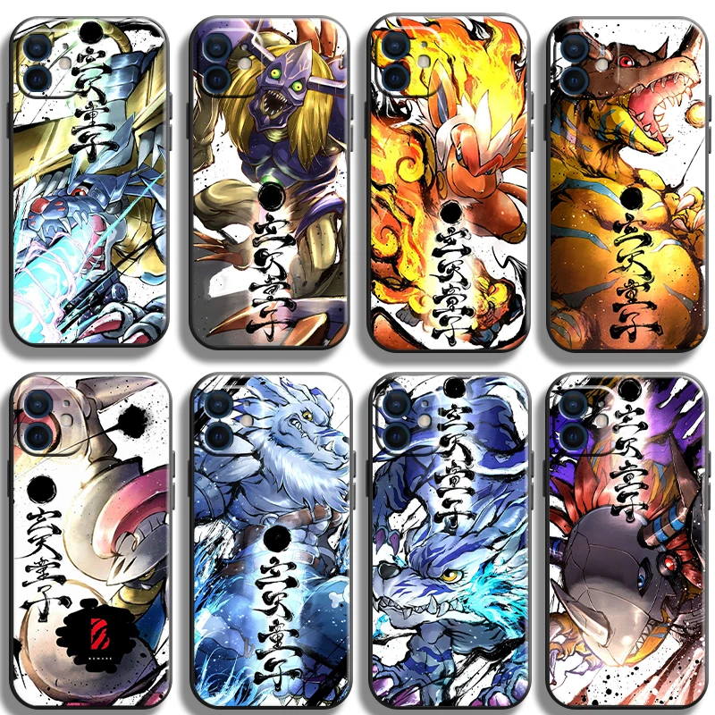 

Digimon Anime Funda Phone Case For iPhone 11 13 12 Pro Max 12 13 Mini X XR XS MAX SE 2020 7 8 6s Plus Celular Carcasa