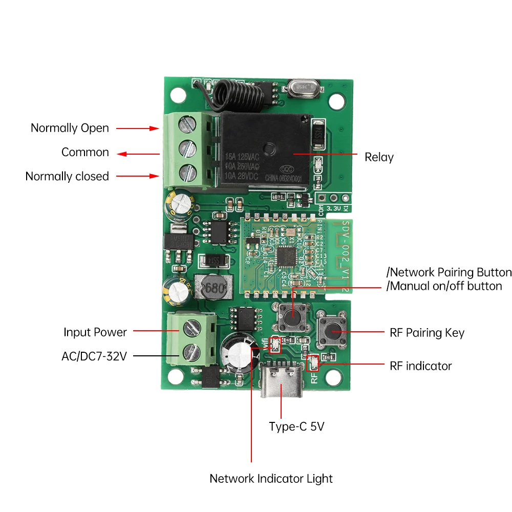 AC 220 В/DC5V-32V Pro 1-канальное проблесковое самонастраиваемое беспроводное реле WIFI