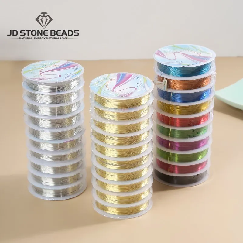 

1 трубка, цветная медная проволока для самостоятельного изготовления браслетов, ожерелий, ювелирных изделий, аксессуары 0,2/0,3/0,4/0,6/0,8 мм, пров...