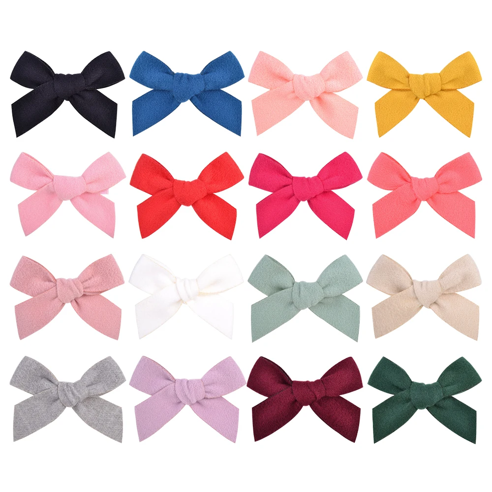 

1Piece 3.5Inches Cotton Solid Color Bows Hair Clip For Kids Girls Children Handmade Boutique Hairpins Headwear Hair Accessories