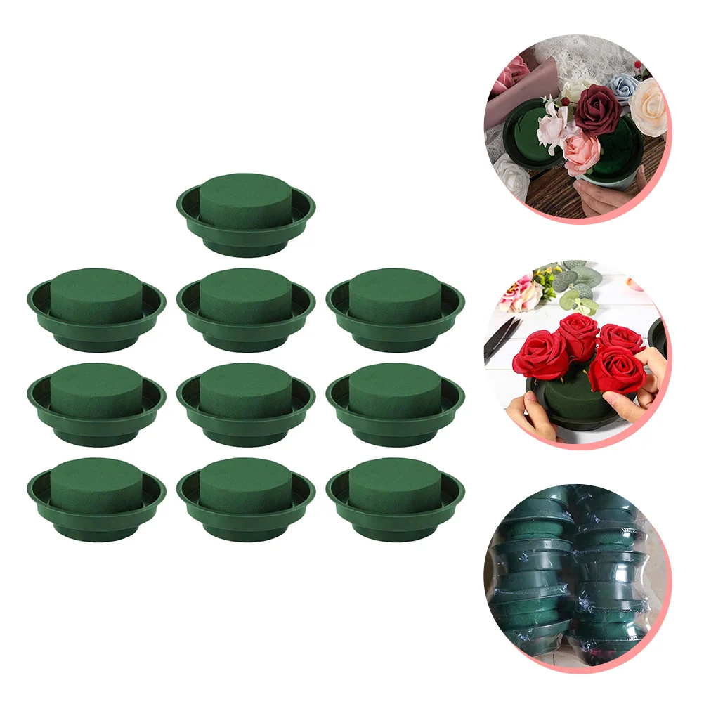 

10 Pcs Flower Foams Arrangement Tool Plastic Serving Trays Floral Base Supplies Pallet Packaging Mud Block Plate