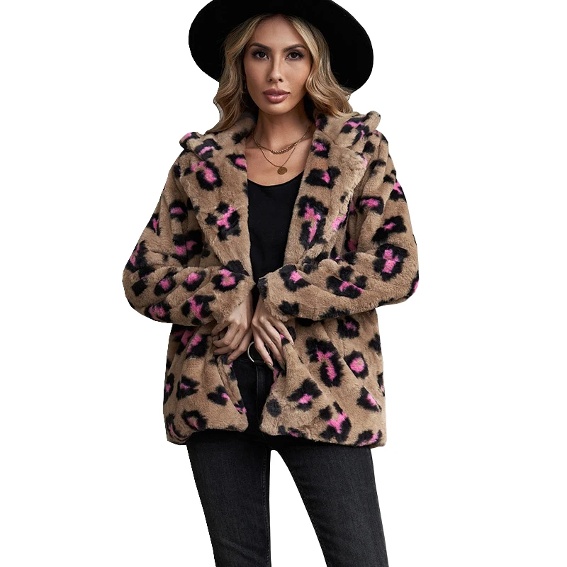 

CYDNEE Classic Leopard Jacket Women Autumn Winter Thick Casual Lapel Jacket Large Lapel Warm Jackets for Women