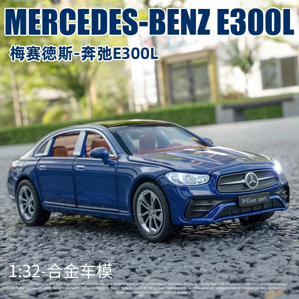 

1:32 Mercedes-Benz E300L High Simulation Diecast Metal Alloy Model car Sound Light Pull Back Collection Kids Toy Gifts
