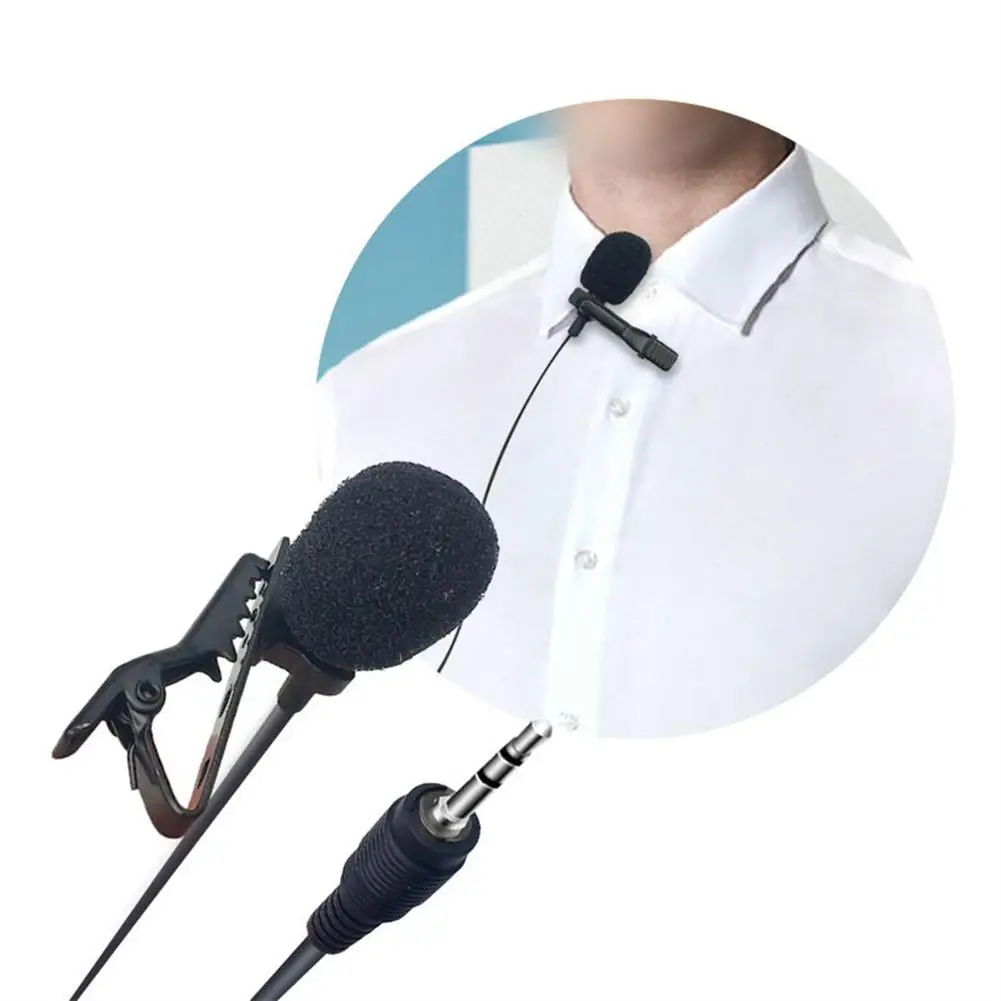 

3.5mm Lavalier Microphone Vocal Stand Clip Tie For Mobile Phone Conference Lecture Speech Audio Video Lapel Practical Microphone