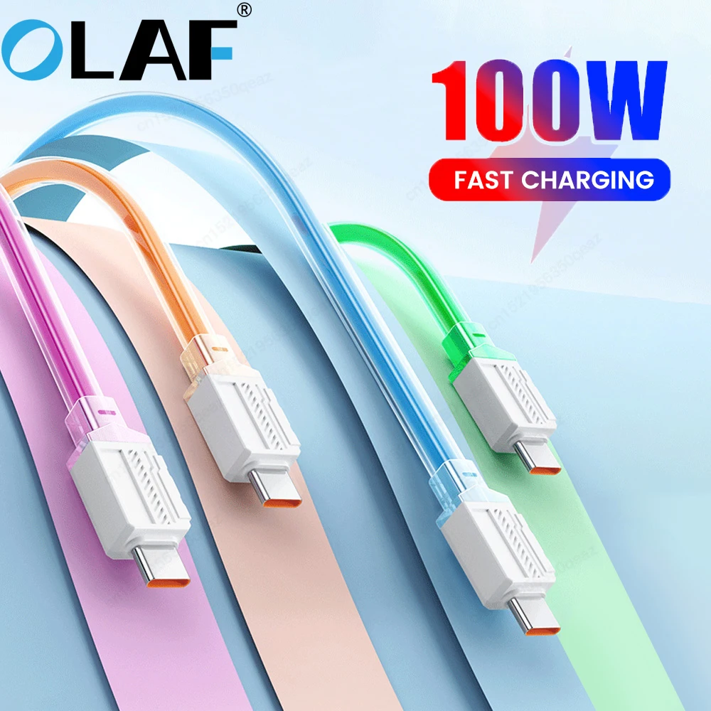 Кабель USB Type-C Olaf 100 Вт 1 м шнур для быстрой зарядки и передачи данных зарядный