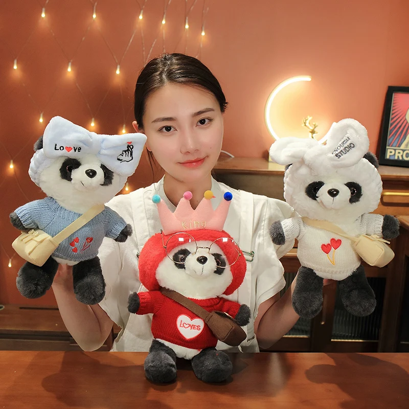 

30cm Kawaii LaLafanfan Cafe Panda Cosplay Dressing Up Plushie Toys Stuffed Animals Soft Doll for Kids Birthday Gifts