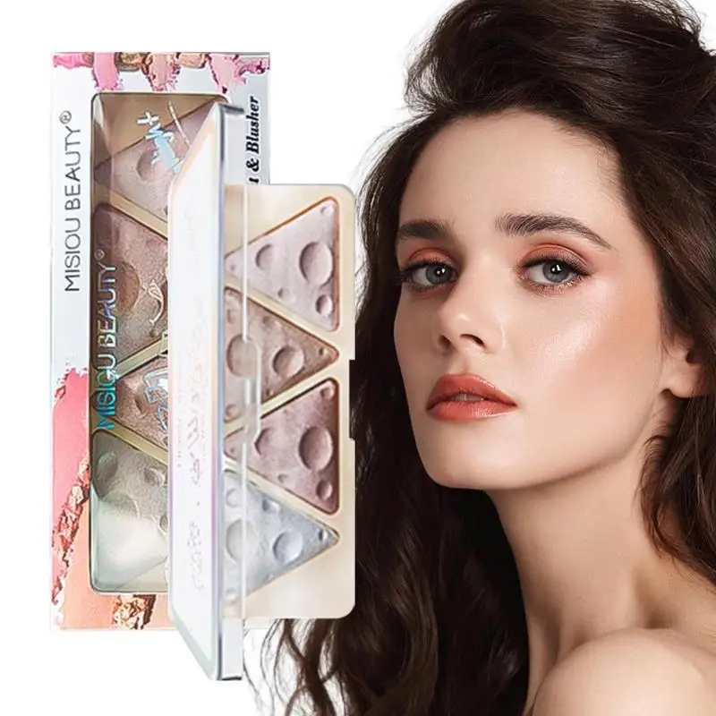 

Highlight Palette 4 Colors Waterproof Bright Shimmer Face Blushes Bright Shimmer Face Highlighter Makeup Palette Natural Glow