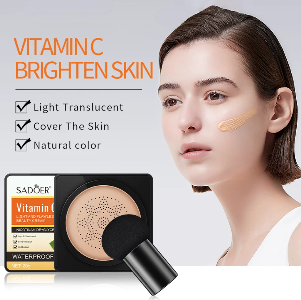 

Гриб CC крем основа для макияжа увлажняющая Подушка отбеливающий солнцезащитный крем для лица темная кожа основа для рождества корейский макияж