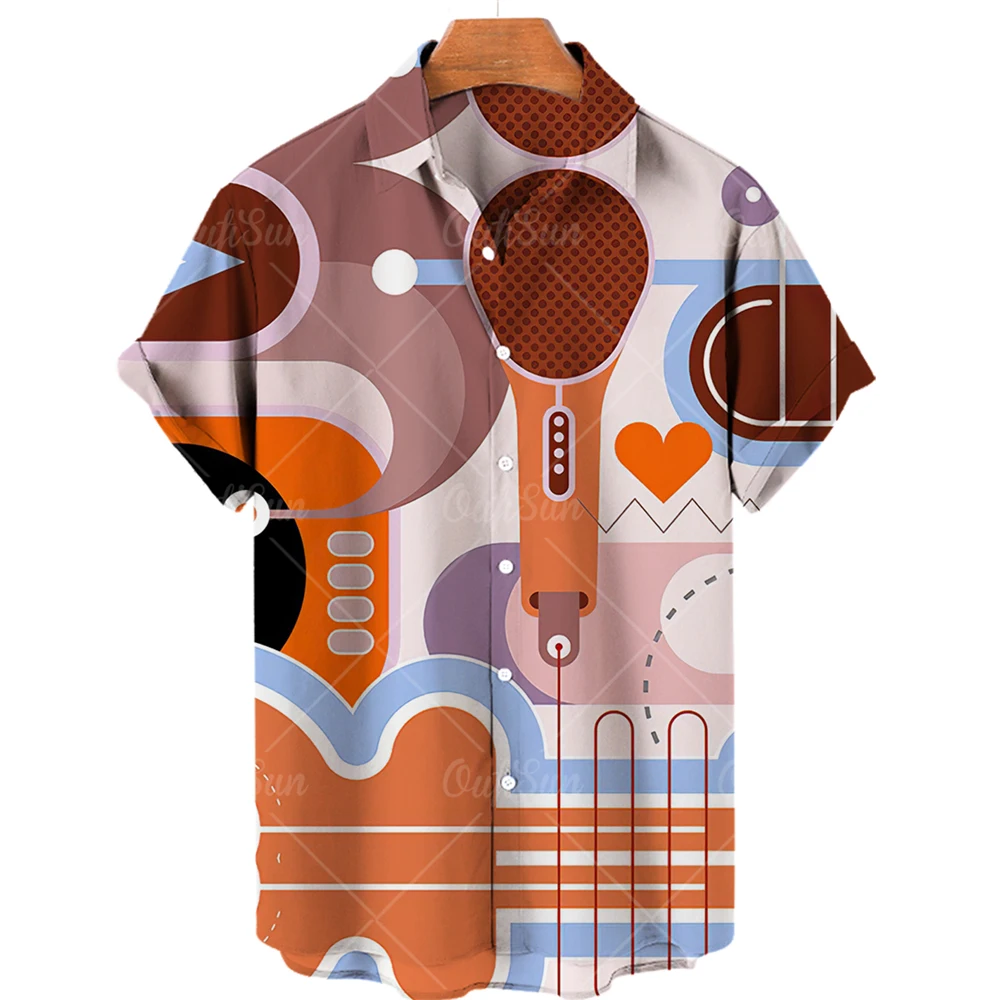 

2022 Men's Hawaiian Shirt Men Coco Tree Print Short Sleeve Tops Lapel Shirts Single Button Shirt Casual Beach Shirt Men 5xl