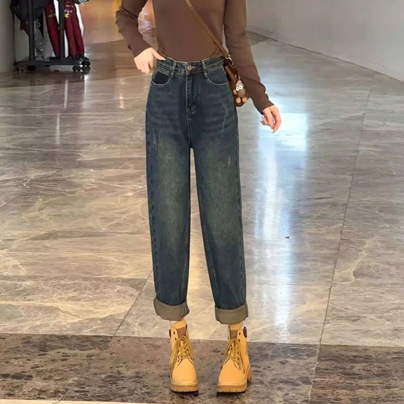 Нишевые джинсы Harlan женские новые свободные брюки в стиле ретро с высокой талией и