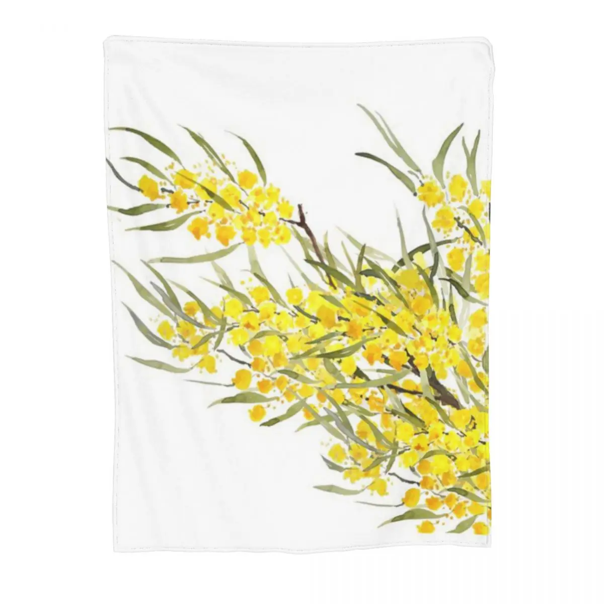 Ультрамягкое Флисовое одеяло ручной росписи золотого цвета с цветком акварелью