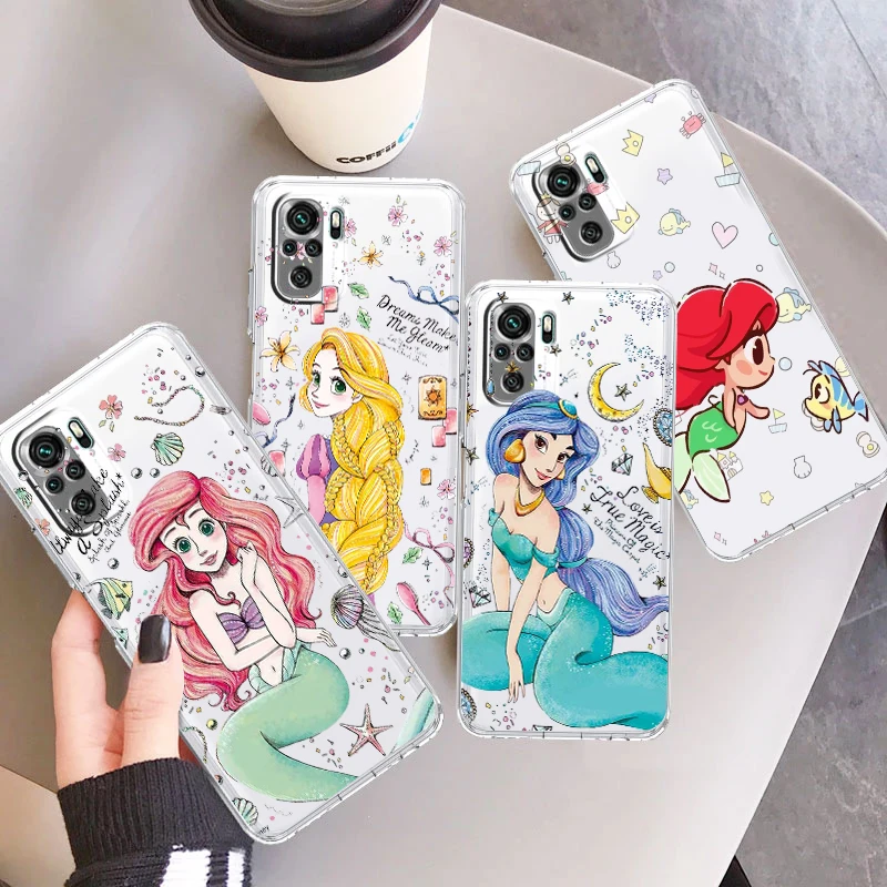 

Princess Cute Cartoon For Xiaomi Redmi Note 12 11 11T 10 9 8 7 6 5 4 Pro 5G 4G Silicone Soft TPU Transparent Phone Case Fundas