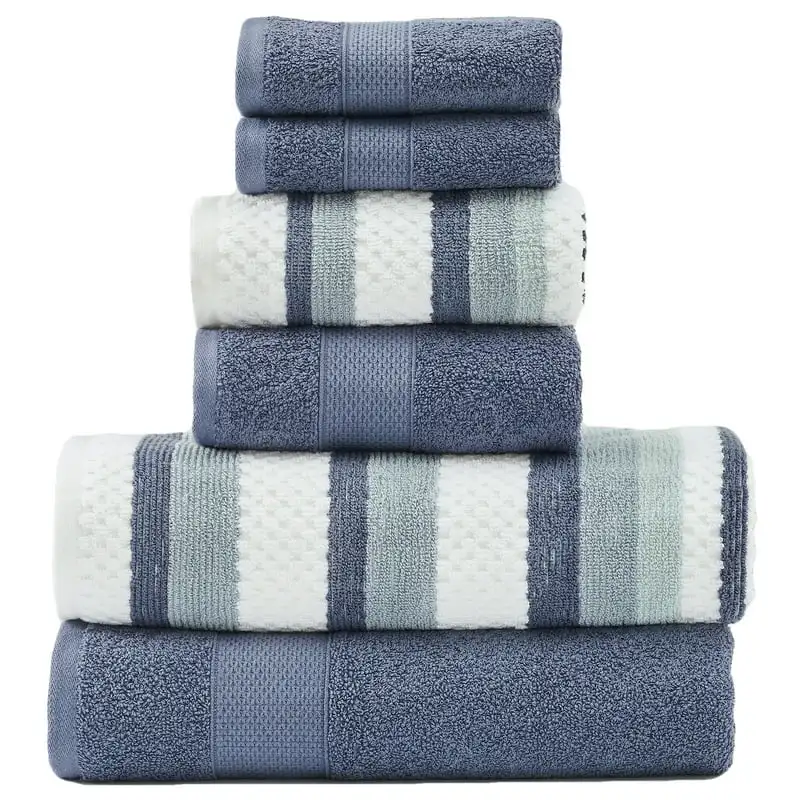 

Pax Jacquard 6-Piece Cotton Bath Towel Set, Denim