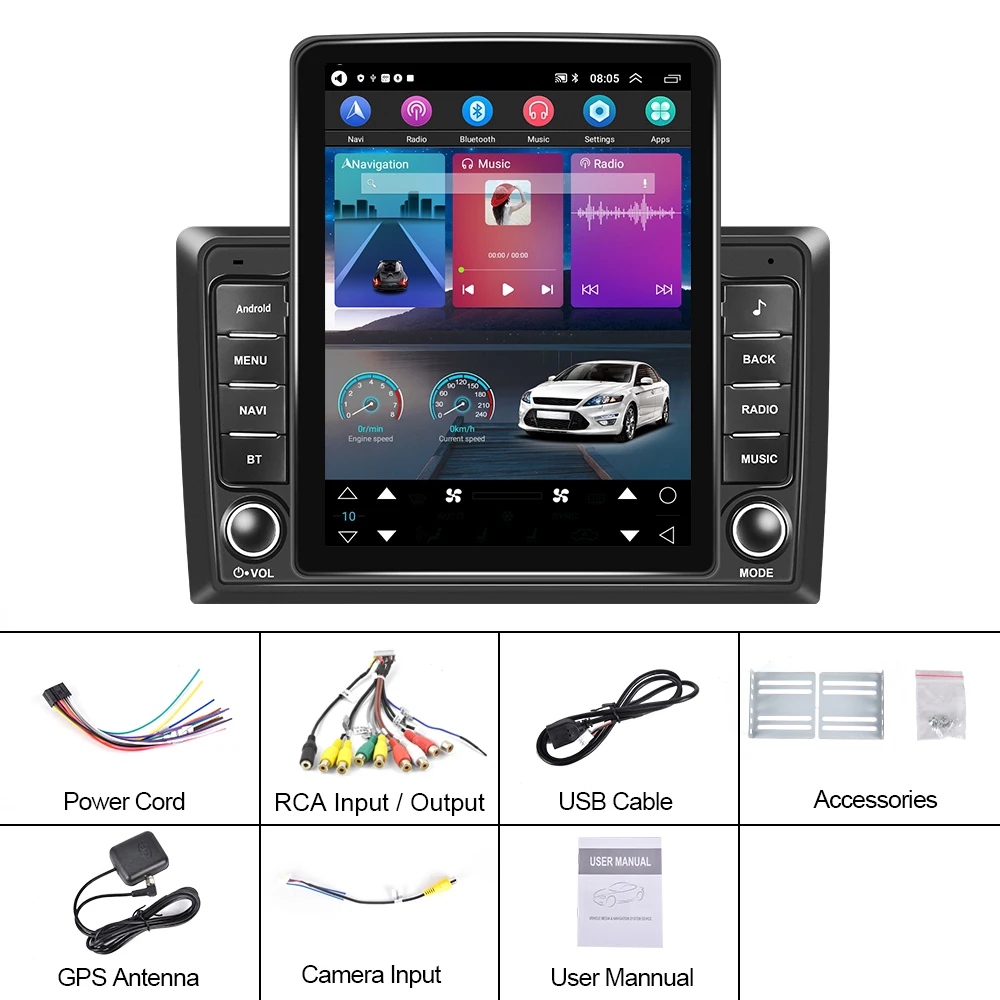 Автомобильный мультимедийный плеер Podofo универсальный автомобильный на Android с