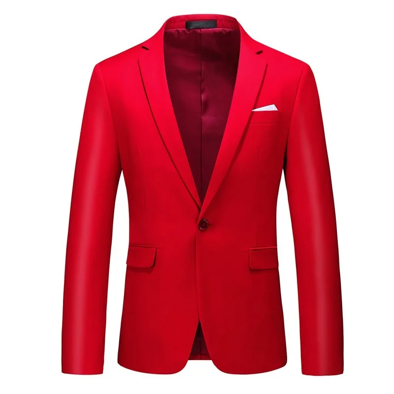 

Men's Spring and Autumn 18 Color Optional Suit Long-sleeved Jacket Large Size M-6XL Suit Collar Solid Color Casual Slim Suit