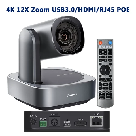 4K PTZ Конференц-камера 8MP HDMI 12x Zoom USB3.0 IP Live потоковая камера POE поддержка церковного поклонения образование OBS VMix