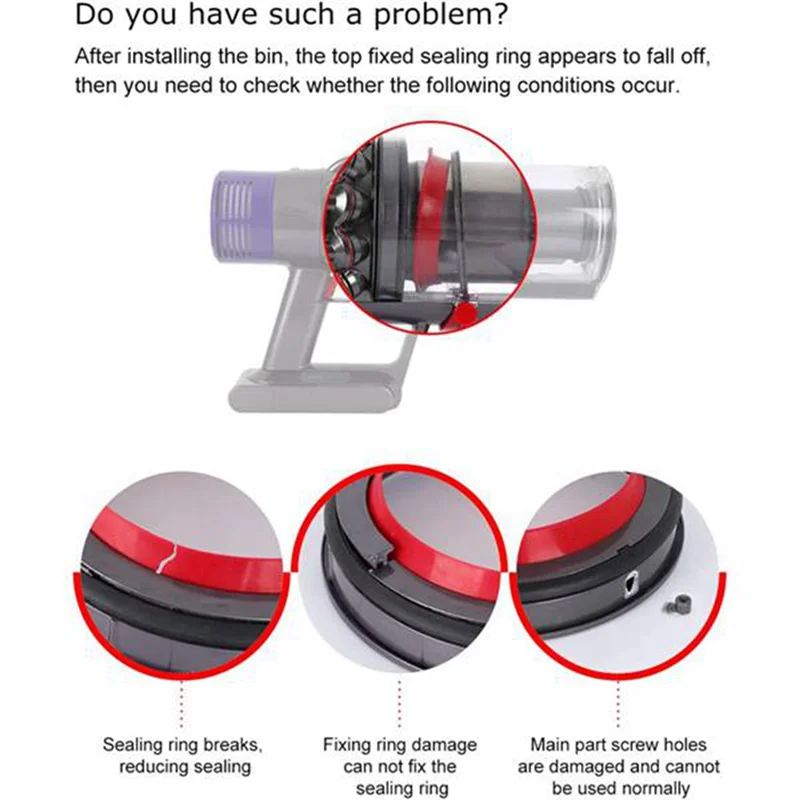 Для Dyson V12 V10Slim SV18 пылесос пылесборник верхняя фиксированная уплотнительная