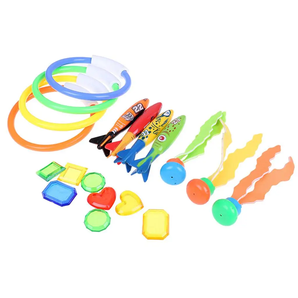 

19pcs Plastic Diving Toys Underwater Swimming Pool Toys Summer Water Game