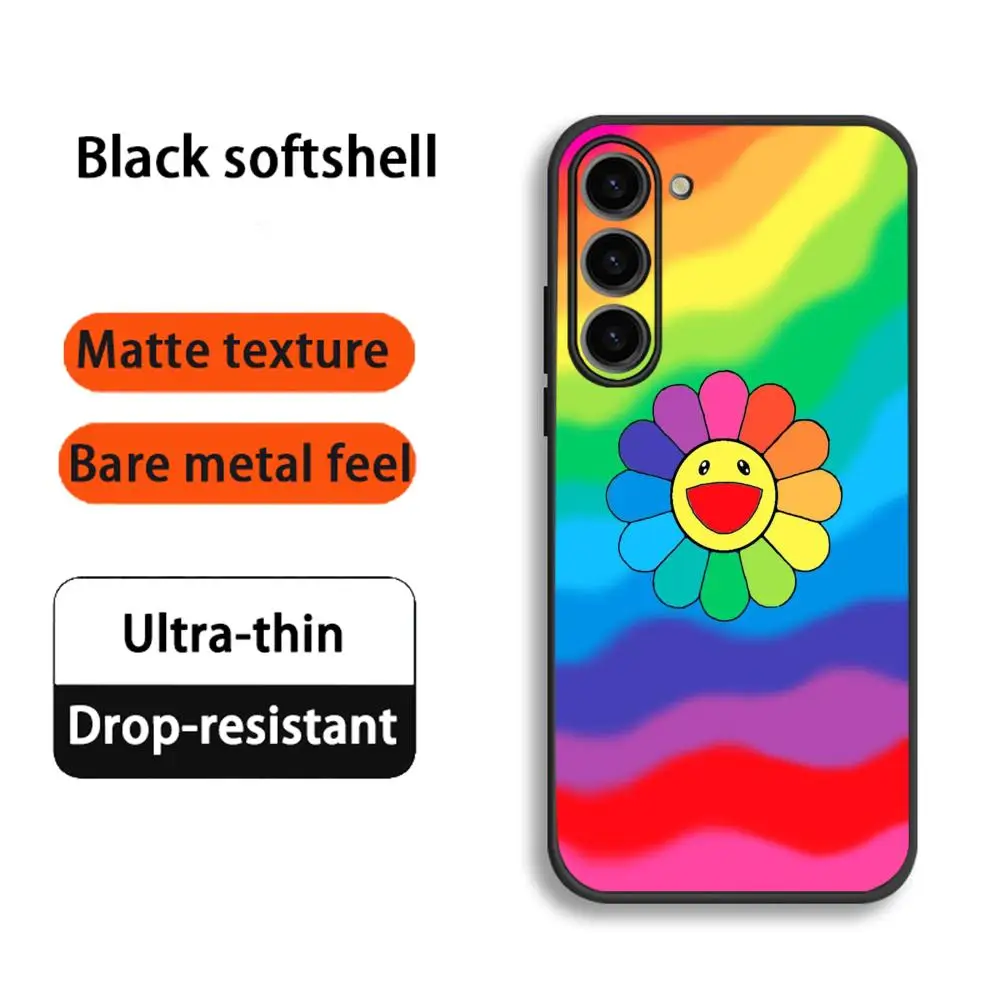 Фото Чехол для телефона с рисунком японского художника М. Мураками для Samsung Galaxy S26 S25 S24 S23 S22 S21 Plus Ultra Note20, мягкий, черный №3
