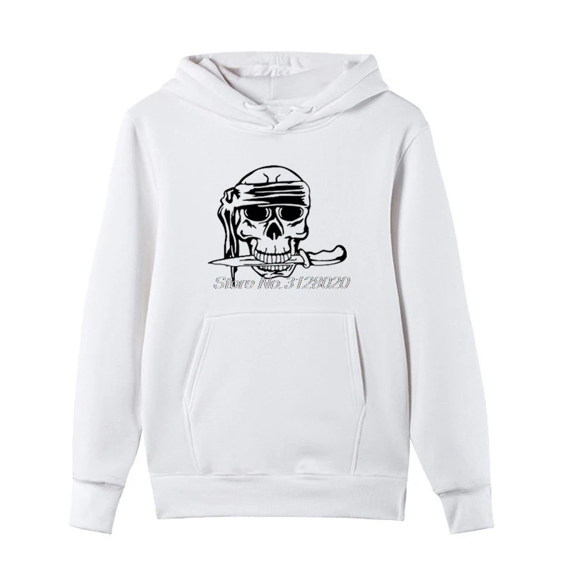 

Brand Men's Hoody Sweatshirts New Pirate Skull Knife Cartoon Print Hoodie Male Fleece zipper Cool jacket Hip Hop