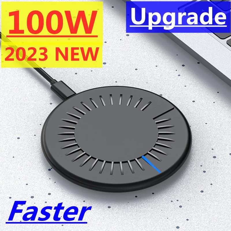 

Новинка, беспроводное зарядное устройство 100 Вт, подставка для iPhone, Samsung, Xiaomi, Huawei, зарядные устройства, Индукционная док-станция для быстрой зарядки