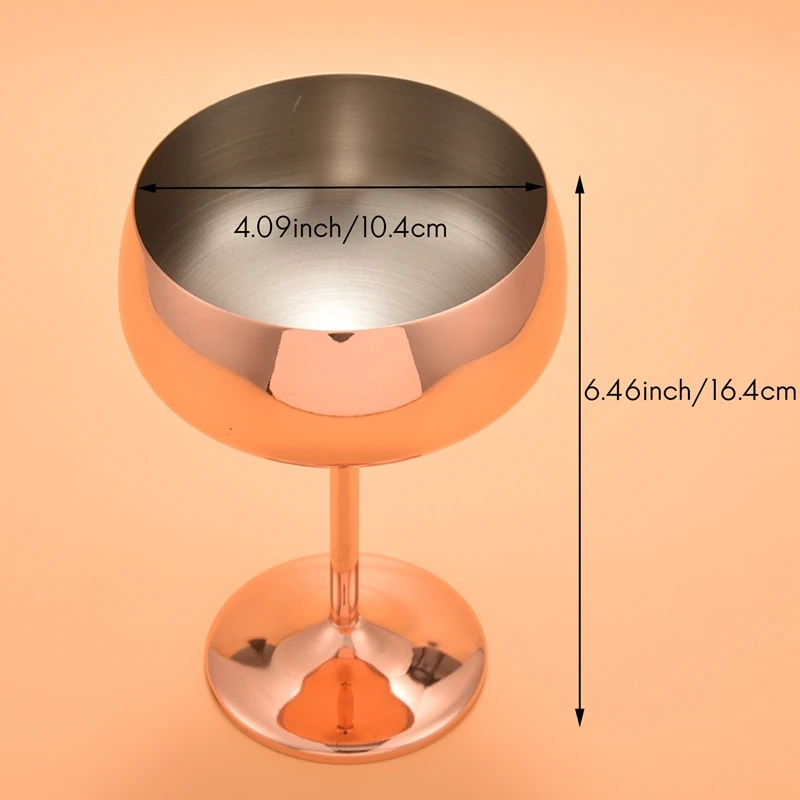 Набор медных бокалов для шампанского Coupe из 2 винтажных мартини коктейлей вина