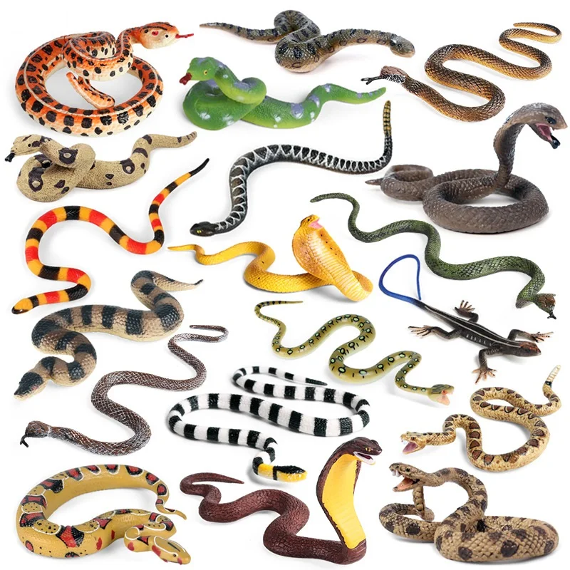 

Simulation Wild Animal Rattlesnake Python Cobra Model Action Figures Reptiles Collect Figurine Educational toy for Children Gift