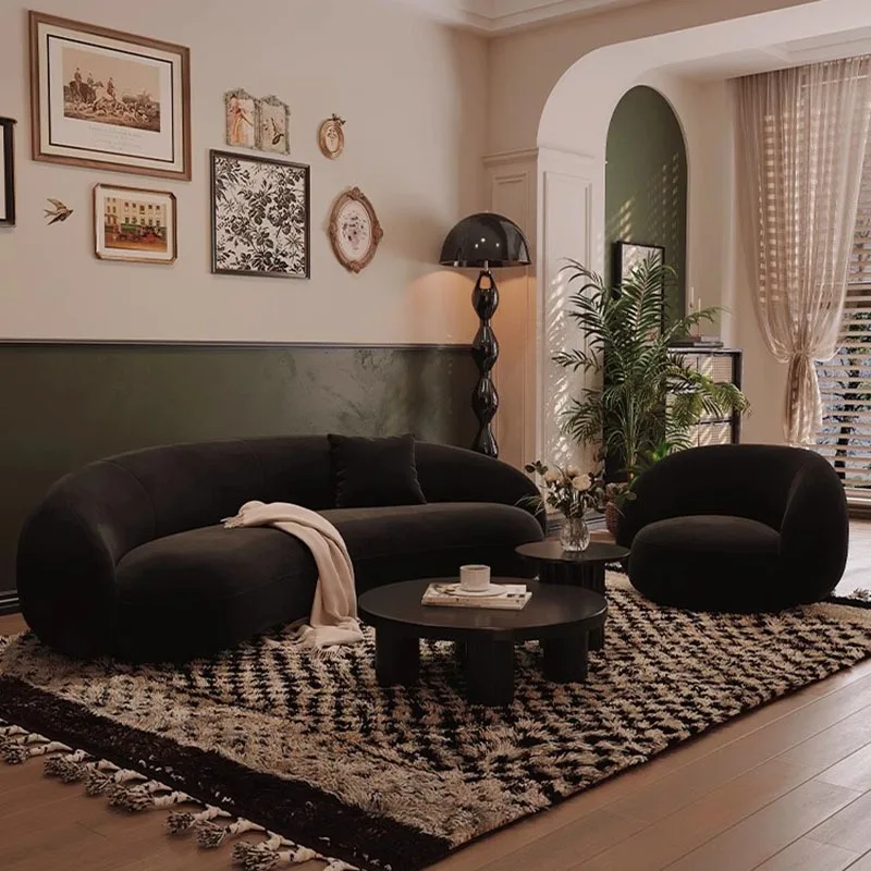 Черные диваны для гостиной современный скандинавский минималистичный роскошный