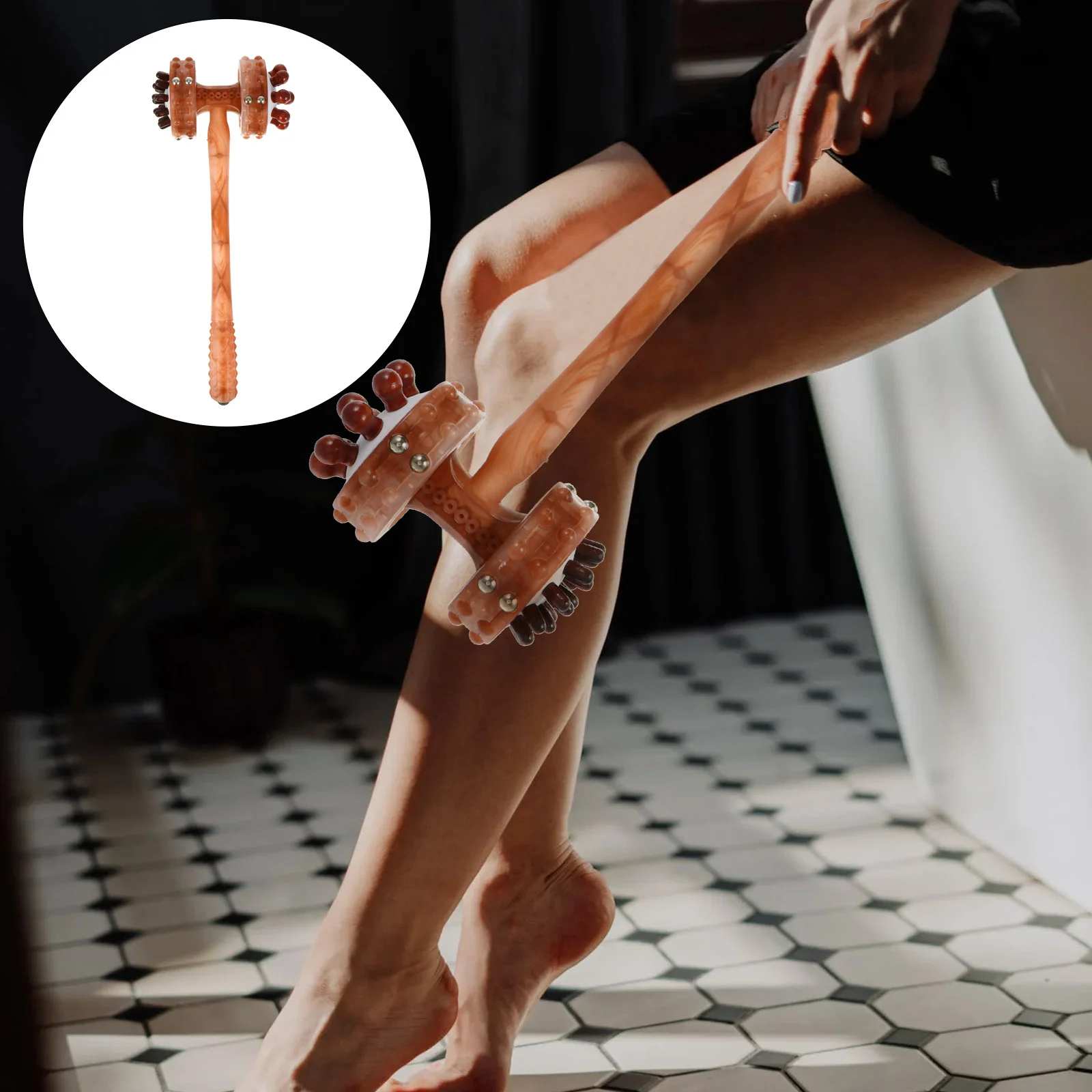 

Scratcher Hammer Tool Body Stick Head Double Handheld Relaxing Knock Manual Scraping Self Knocking Held Hand Roller Athletics