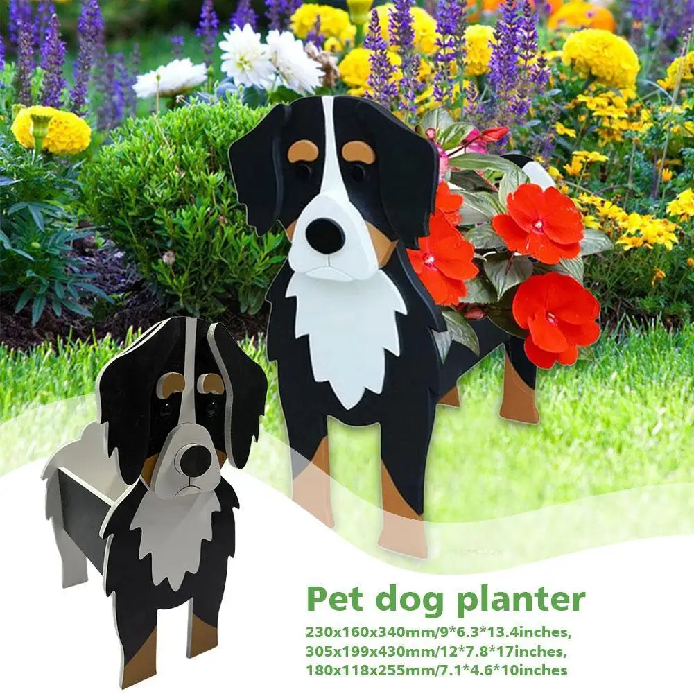 

DIY Dog Planter Flower Pot PVC Flower Planter Bulldog Yorkshire Home Garden Corgi Pots Terrier Decor Poodle Vase Havanese X3W8