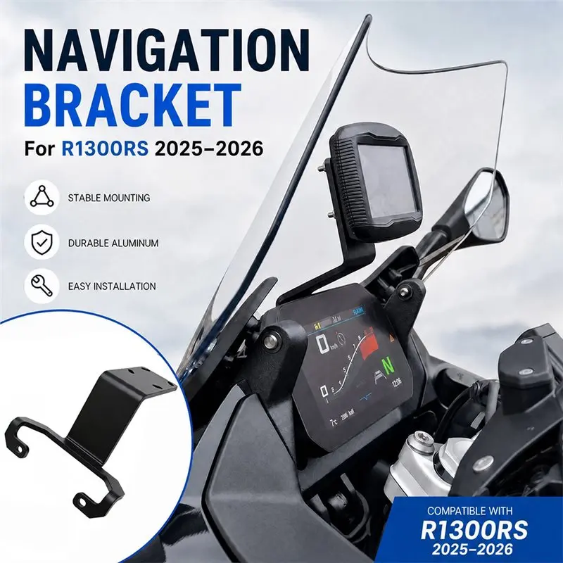 Фото Для BMW R1300RS R 1300RS R1300 RS 2025 2026 Крепление для GPS-навигатора и телефона на ветровое стекло мотоцикла, аксессуары для навигации. №4