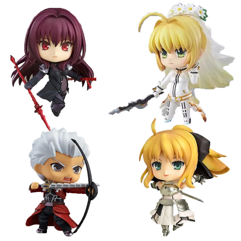 

New 10cm Anime Fate Stay Night Archer Emiya Shirou Saber Super Movable Edition PVC Action Figure Collectible Model Kids Toys