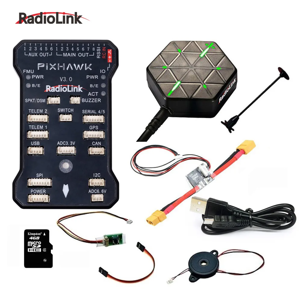 Контроллер полета Radiolink Pixhawk PIX 2.4.8 APM 32 бит FC с GPS M8N SE100 для радиоуправляемого дрона квадрокоптера/6-8 Axis Multirotor Контроллер полета Radiolink Pixhawk PIX 2.4.8 APM 32 бит FC с GPS M8N SE100 для радиоуправляемого дрона квадрокоптера/6-8 Axis Multirotor