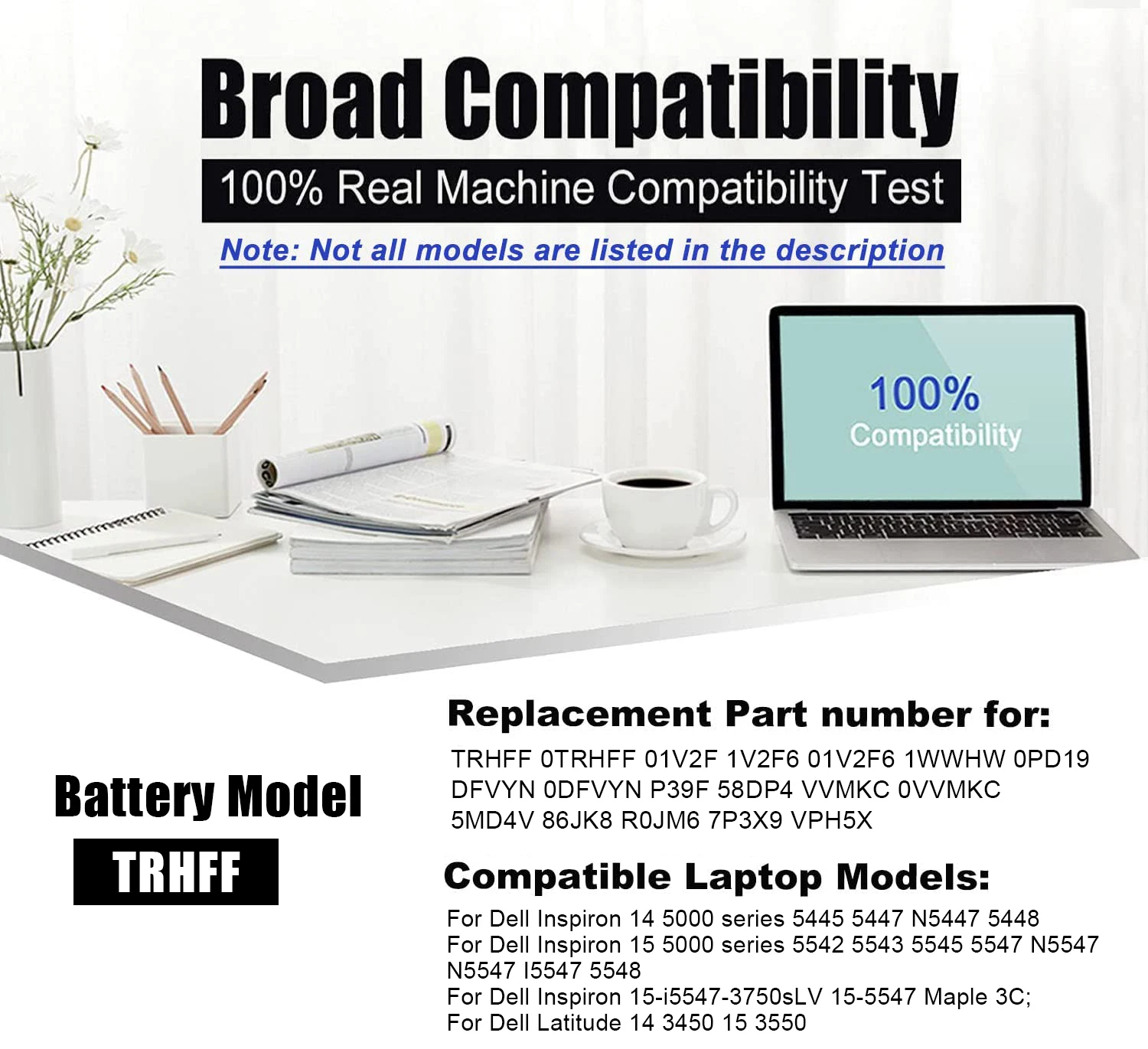 LISCN 43 Втч TRHFF Аккумулятор для ноутбука DELL Inspiron 14 5000 5445 5447 N5447 5448 15 5542 5543 5545 5547 N5547 I5547