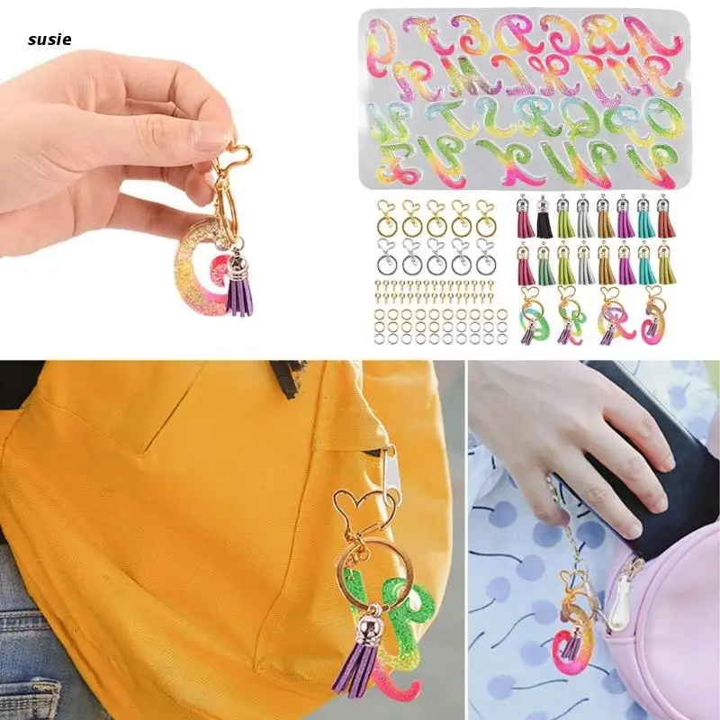 

X7YA Silicone Mold for DIY Keychain Necklace Charms Epoxy Resin Jewellery Making