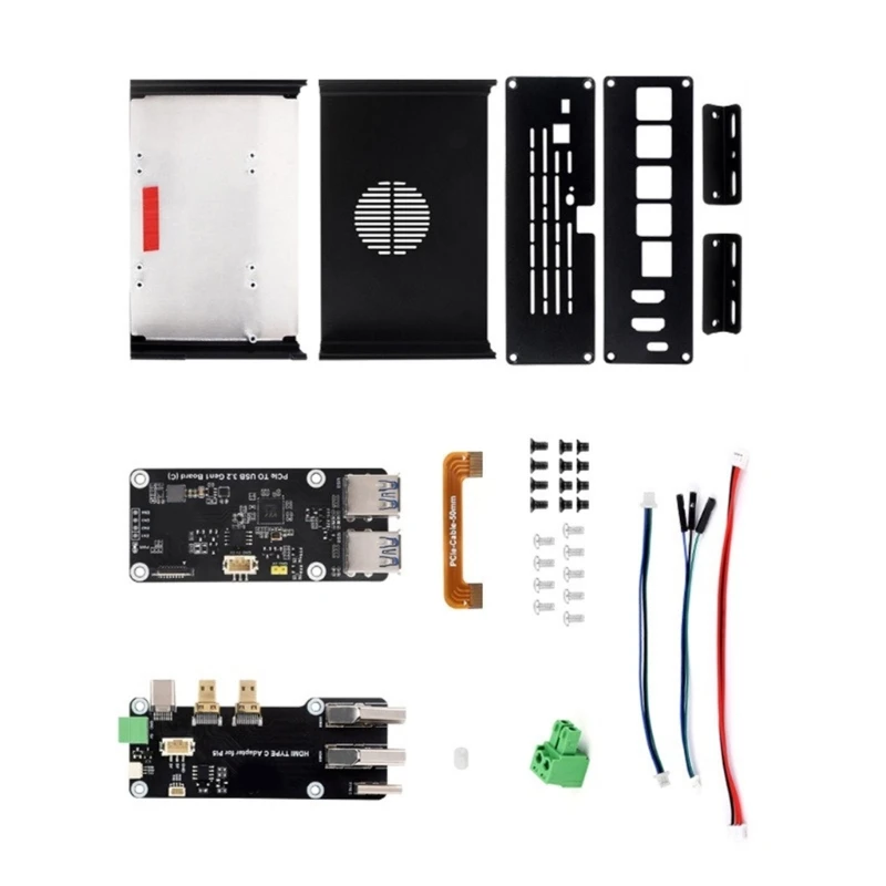 Алюминиевый корпус для RPi 5 с расширением PCIE Ethernet USB3.2