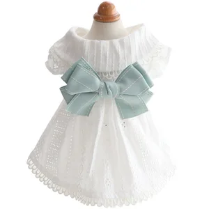 White Princess Dress Pet Clothing Dogs Bowknot for Dog Clothes Small Costume Skirt Cute French Bulld in USA (United States)