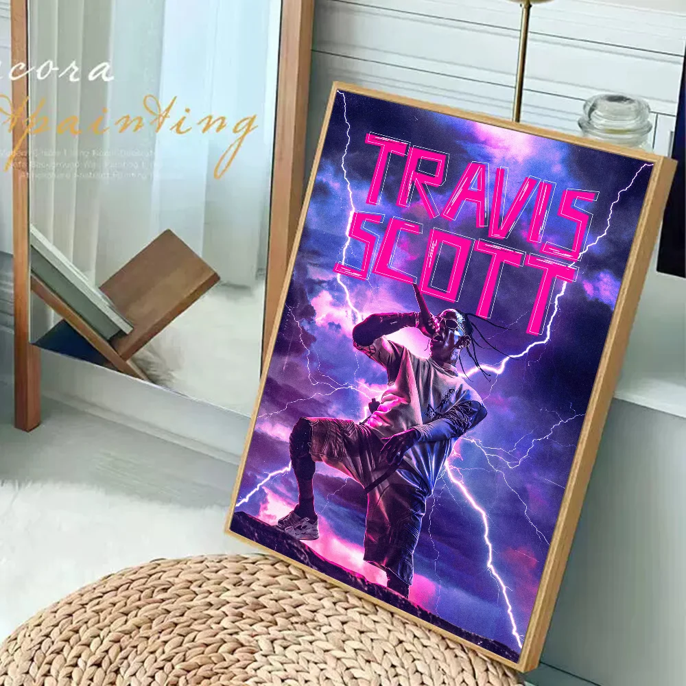 Фото Хип-хоп певица T-Travis S-Scott фильм липкие постеры необычные наклейки на стену для гостиной украшения бара винтажная живопись №4