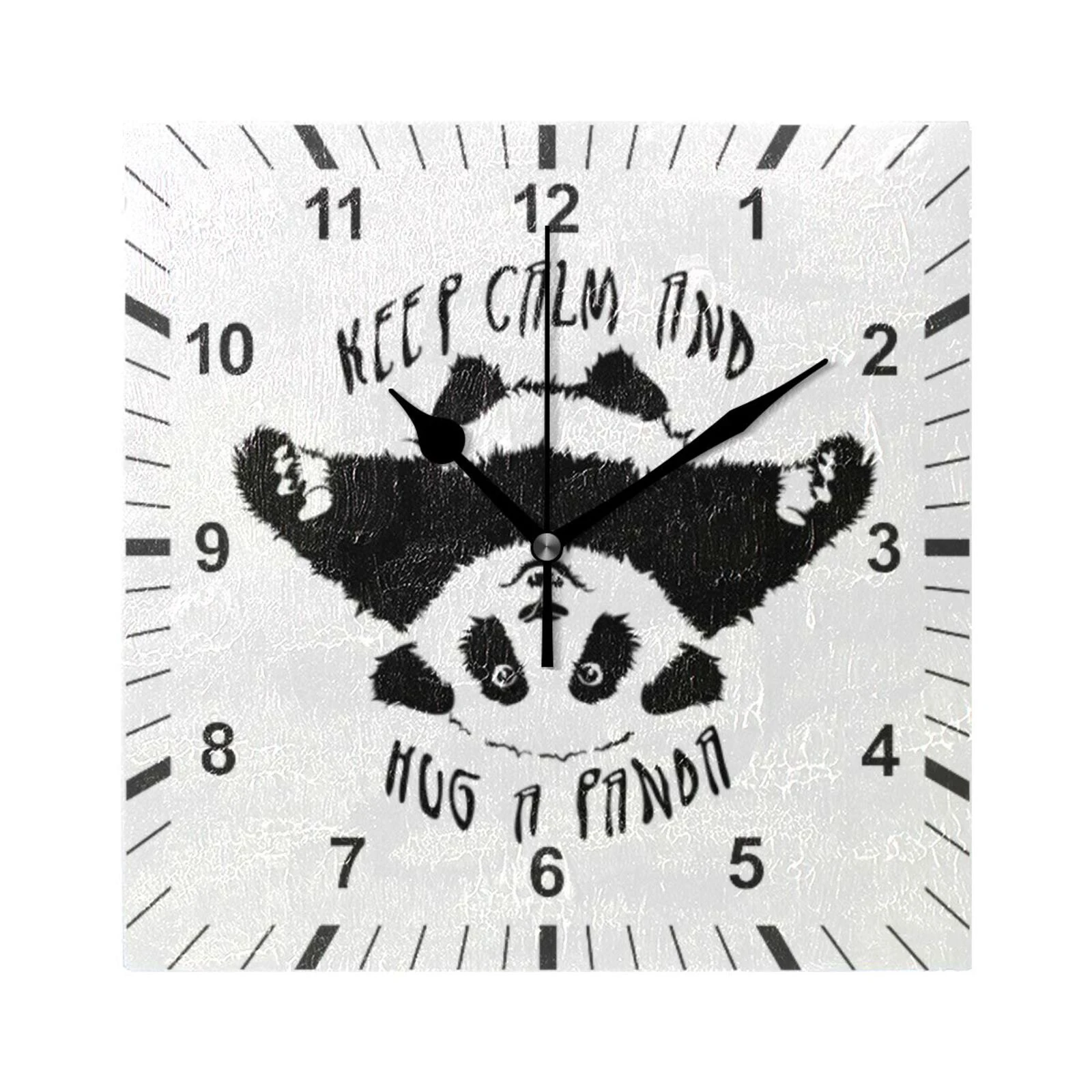 

Kung Fu Panda Wall Clock Modern Design Square Hanging Watch Silent Non-Ticking Quiet Desk Clock For Living Room Bedroom Decor
