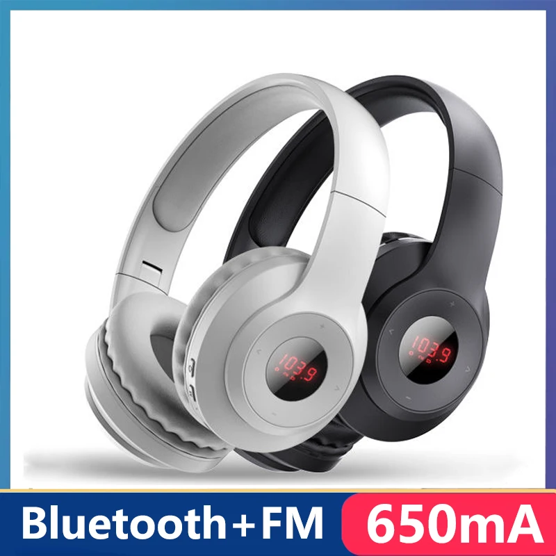 Купи Sports Earphone Bluetooth Wireless Headphones Foldable FM Headset 50MHz-108MHz HIFI Stereo Wired Earpiece 3.5mm Jack 650mA Power за 984 рублей в магазине AliExpress