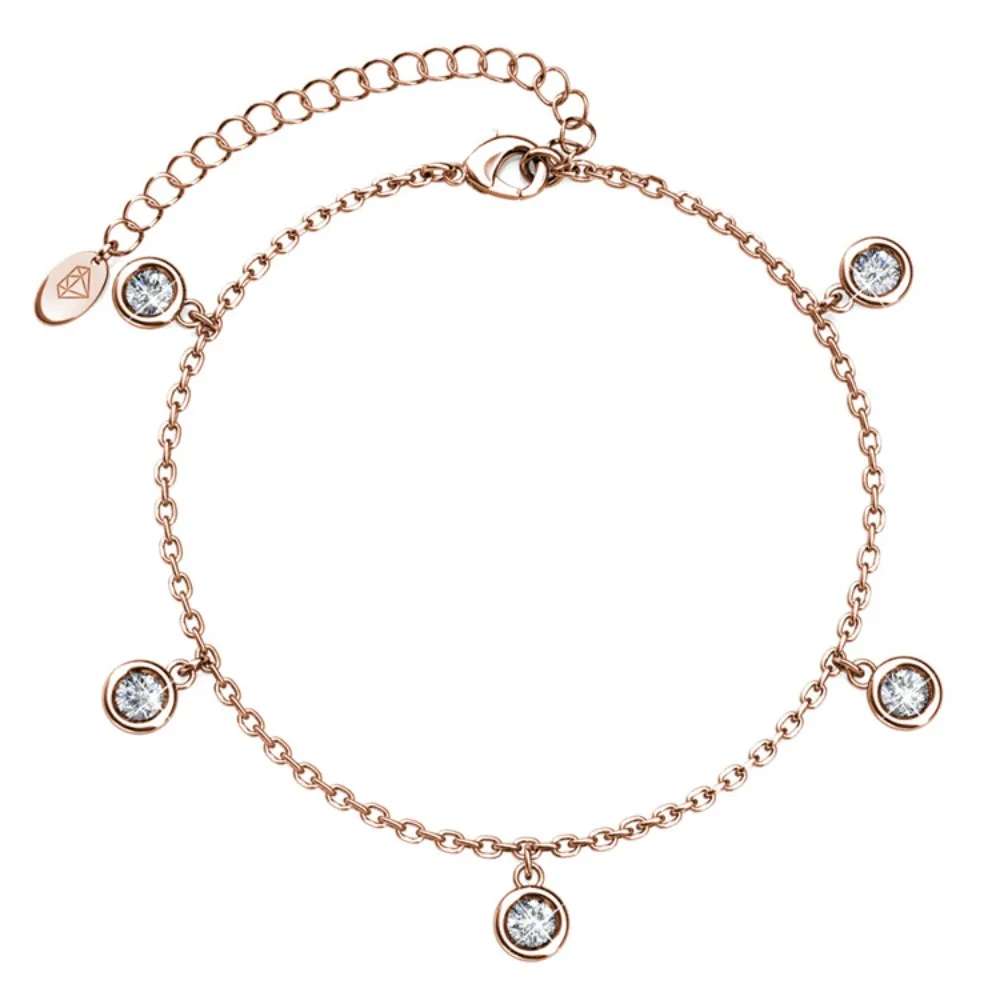 Фото Daisini Кристаллы из Сваровски Круглые браслеты с кисточками для женщин и девочек Браслеты Водонепроницаемые браслеты со стразами Ювелирные изделия на день рождения №1