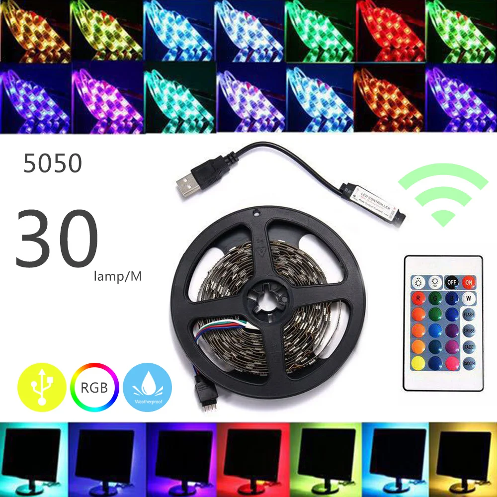 USB 5 в Bluetooth Светодиодная лента RGB 5050 светодиодсветильник s м 10 15 20 подсветка