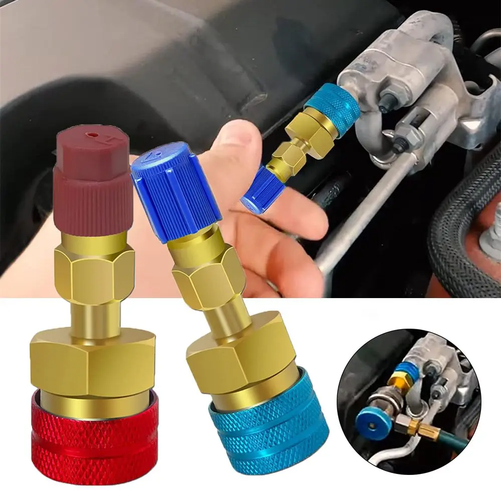 

R1234yf Quick Couplers Kit R1234yf to R134a Conversion Kit Hose Fitting Connectors Car Air Conditioning AC Evacuation Recharging