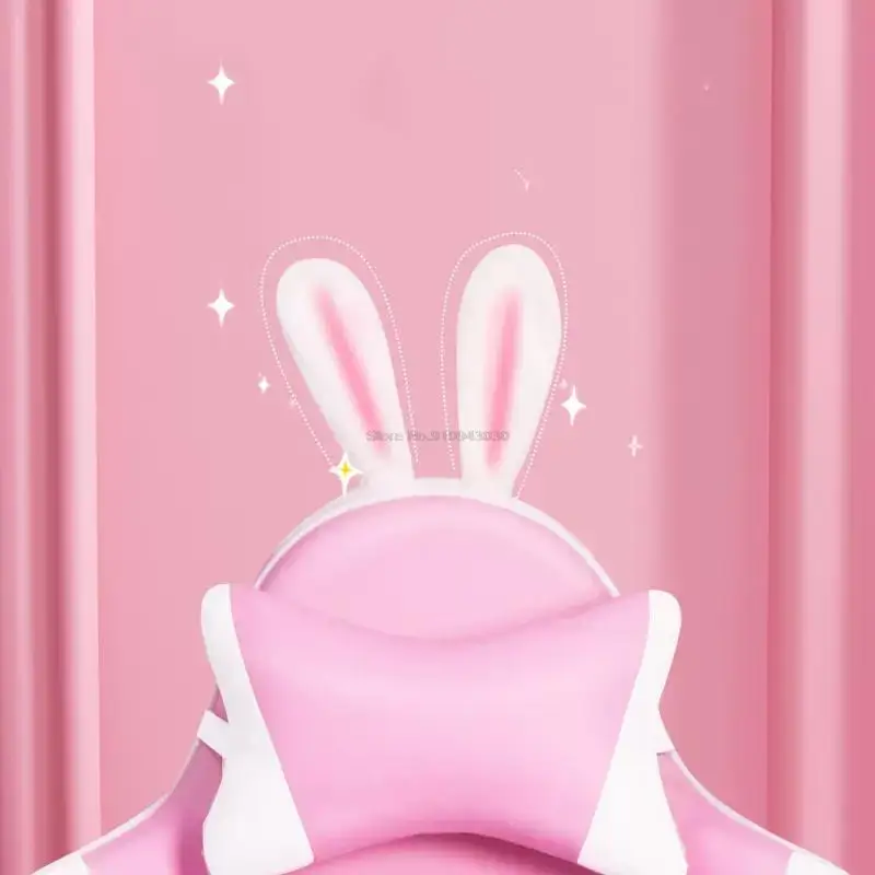 Розовое игровое кресло для девочек геймерское конкурентоспособное вращающееся