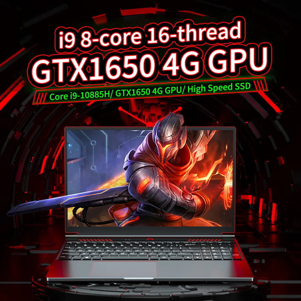

144Hz Gaming Laptop Intel Core i9-10885H Notebook Gamer Nvidia Geforce GTX 1650 4G GPU 16.1 inch Win 10 Game Design Computer PC