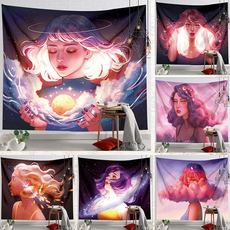 

Ashou Wall Decor Tapestry Kawaii Decor Girl Room Decoration Wall Tapestry College Dorm Wall Hanging Anime Tapestry Decoration